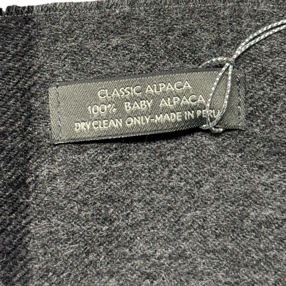 Classic Alpaca Buffalo Plaid Check Scarf NWT Black‎ White Gray Soft Warm Winter